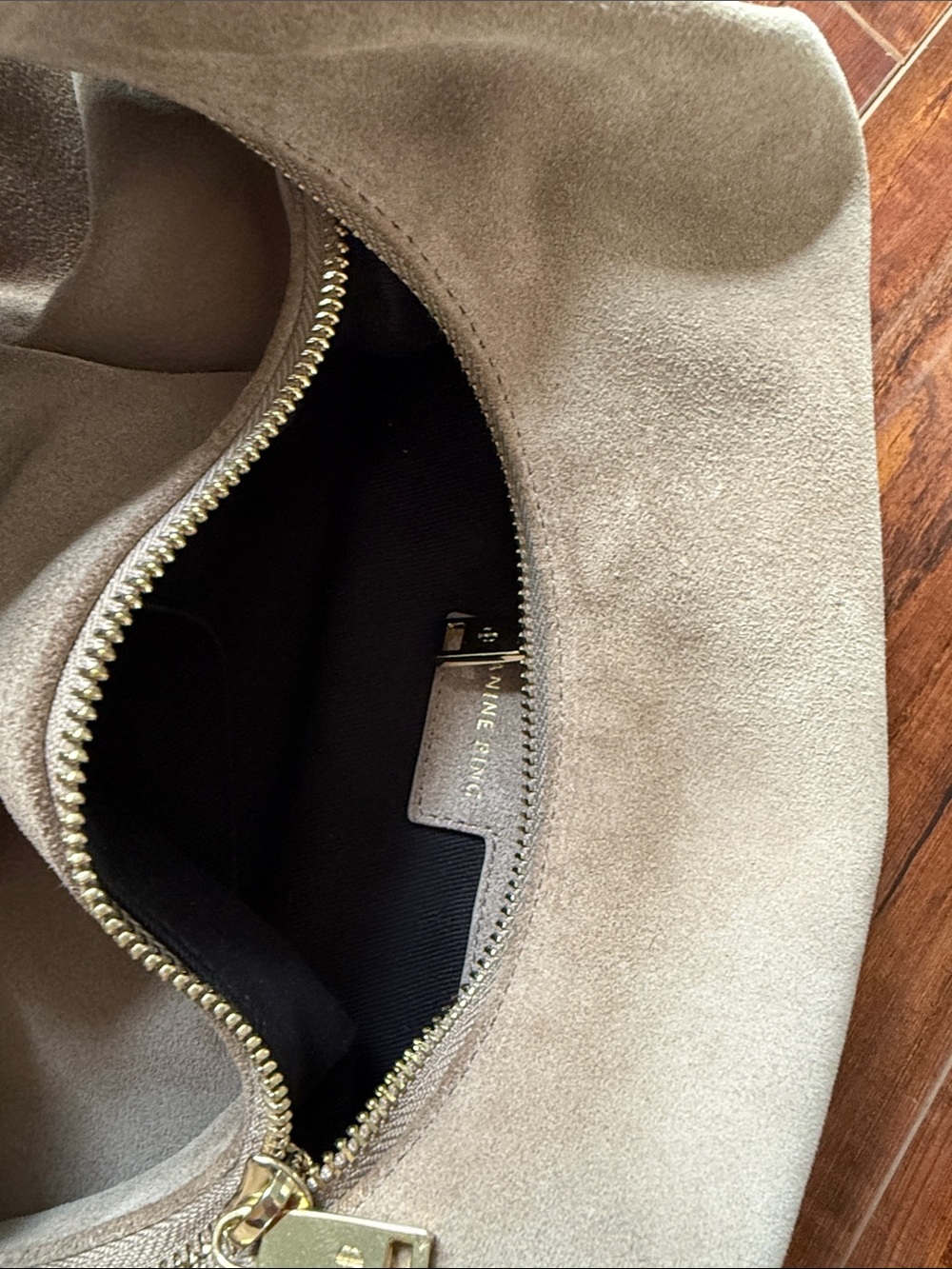 Grace Taupe Knot-Handle Suede Shoulder Bag - Picture 7 of 7